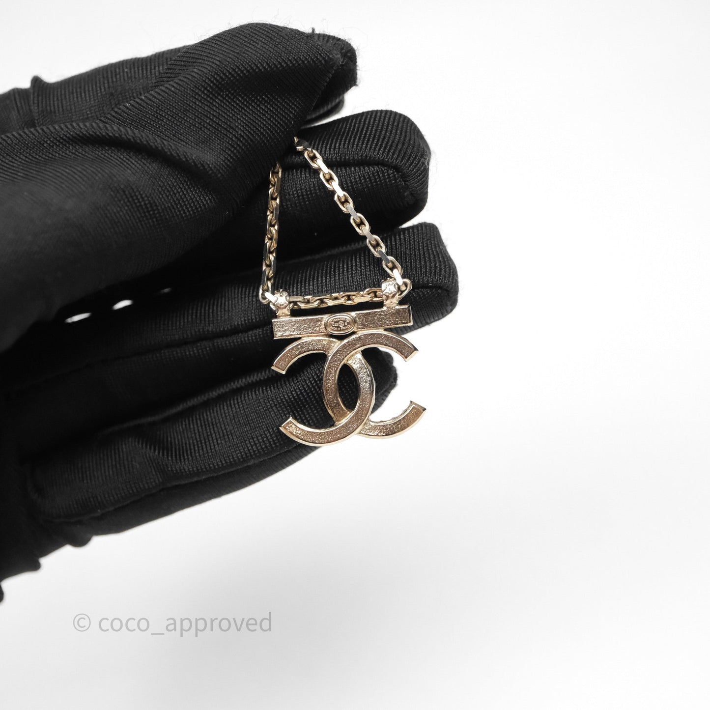 Chanel Crystal CC Star Drop Earrings Gold Tone 22S