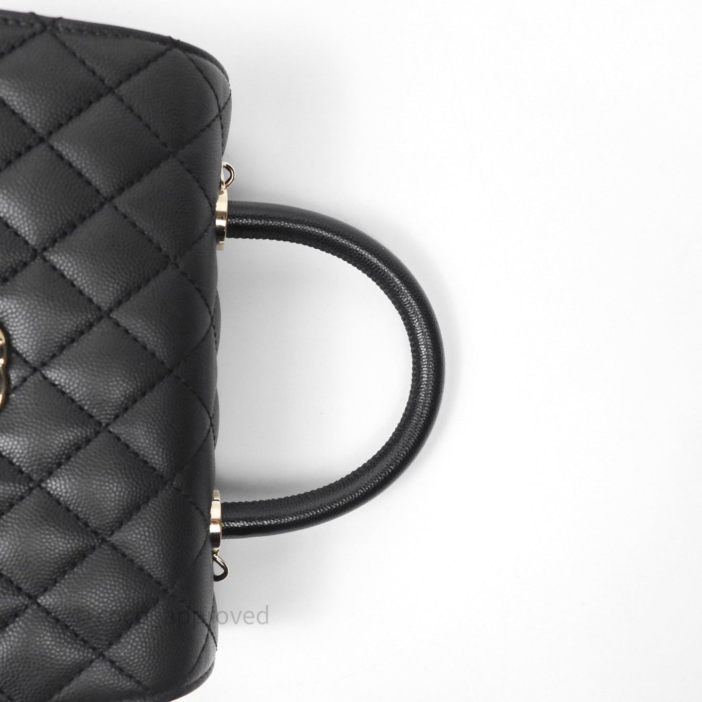 Chanel Small Coco Handle Quilted Black Caviar Gold Hardware