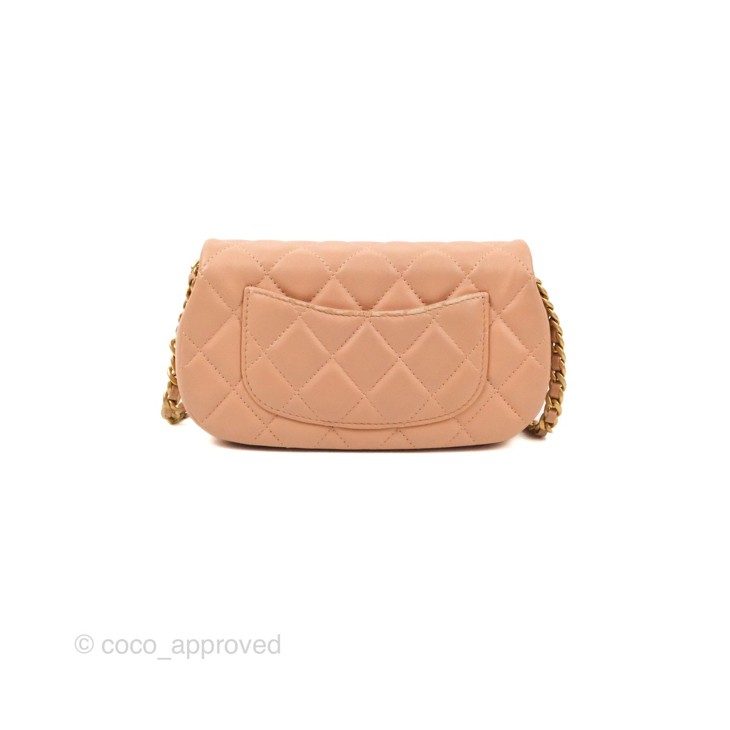 Chanel Clutch with Chain Beige Pink Calfskin Aged Gold Hardware