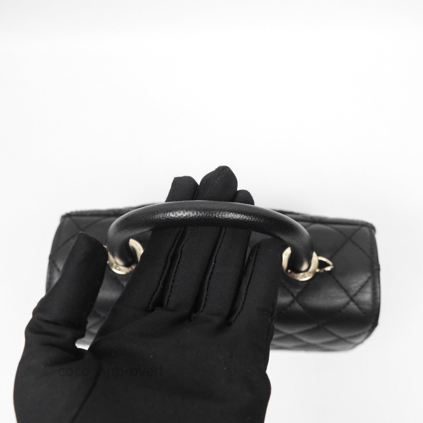 Chanel Small Coco Handle Quilted Black Caviar Gold Hardware