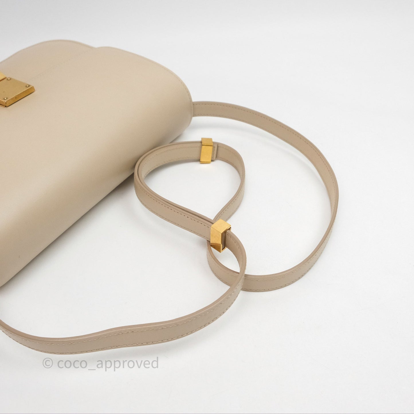 Celine Medium Classic Box Flap Beige Calfskin