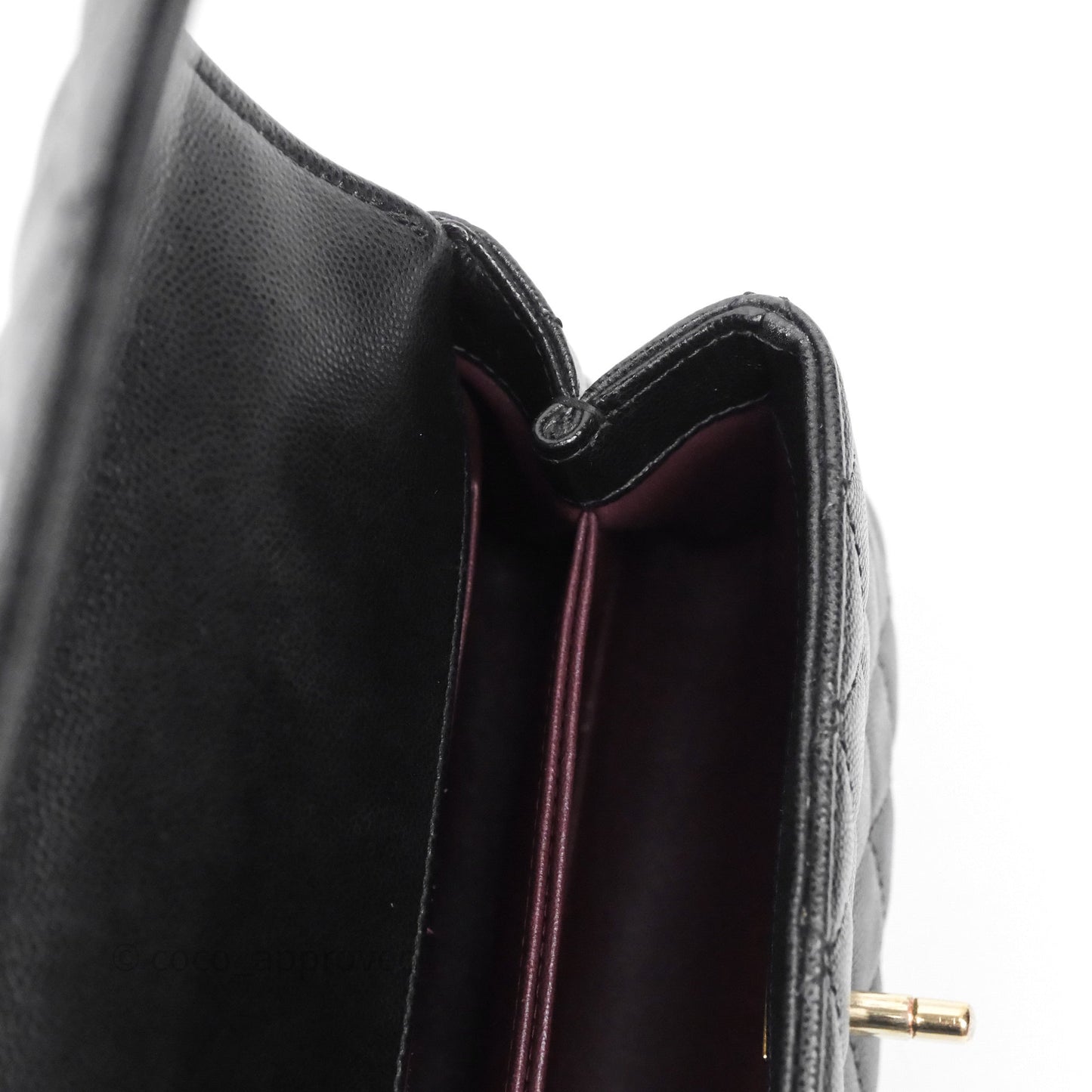 Chanel Small Coco Handle Quilted Black Caviar Gold Hardware