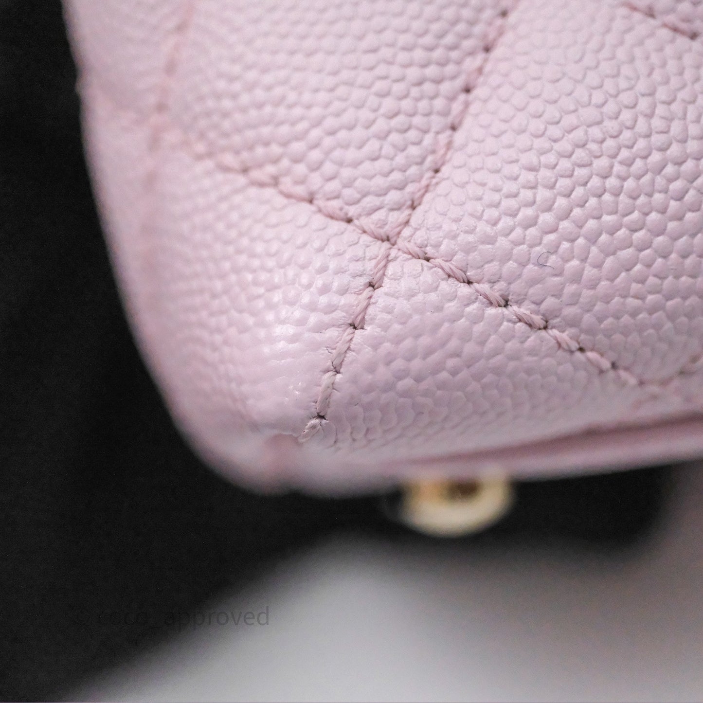 Chanel Small Coco Handle Quilted Light Lilac Pink Caviar Gold Hardware
