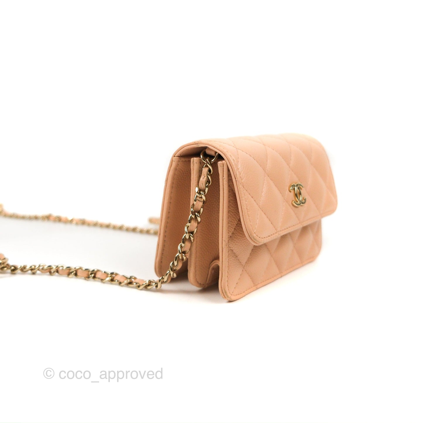 Chanel Mini Clutch with Ribbon Bow Chain Orange Claire Caviar 23S