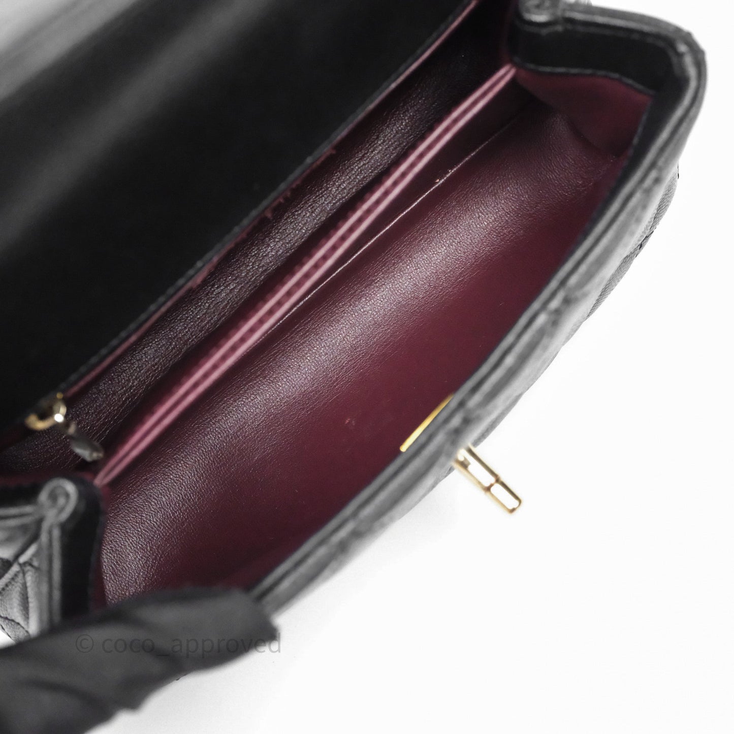 Chanel Small Coco Handle Quilted Black Caviar Gold Hardware