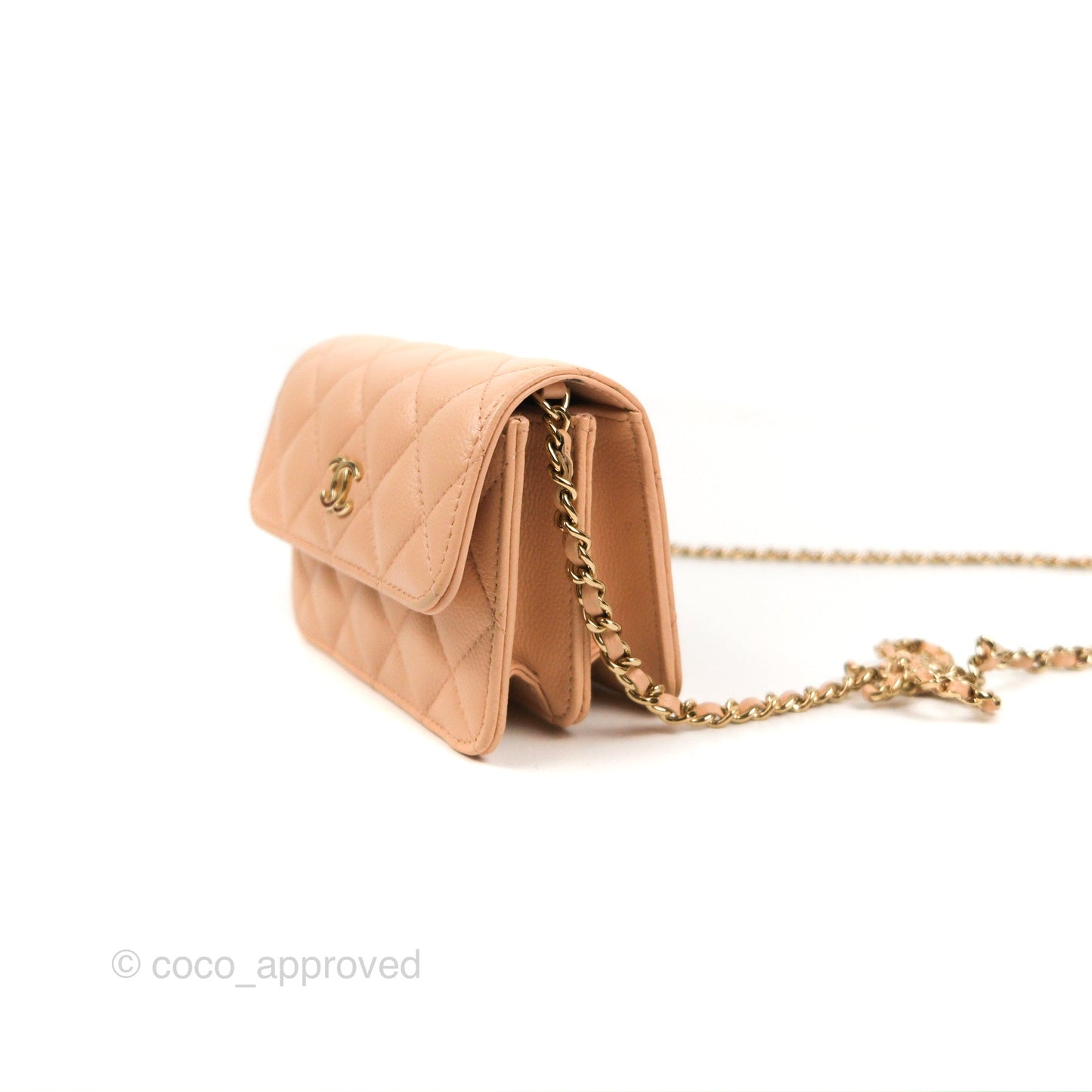 Chanel Mini Clutch with Ribbon Bow Chain Orange Claire Caviar 23S
