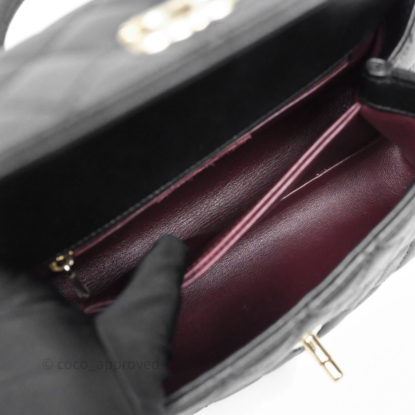 Chanel Small Coco Handle Quilted Black Caviar Gold Hardware
