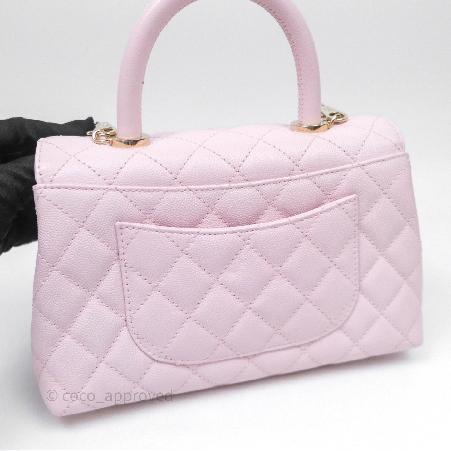 Chanel Small Coco Handle Quilted Light Lilac Pink Caviar Gold Hardware