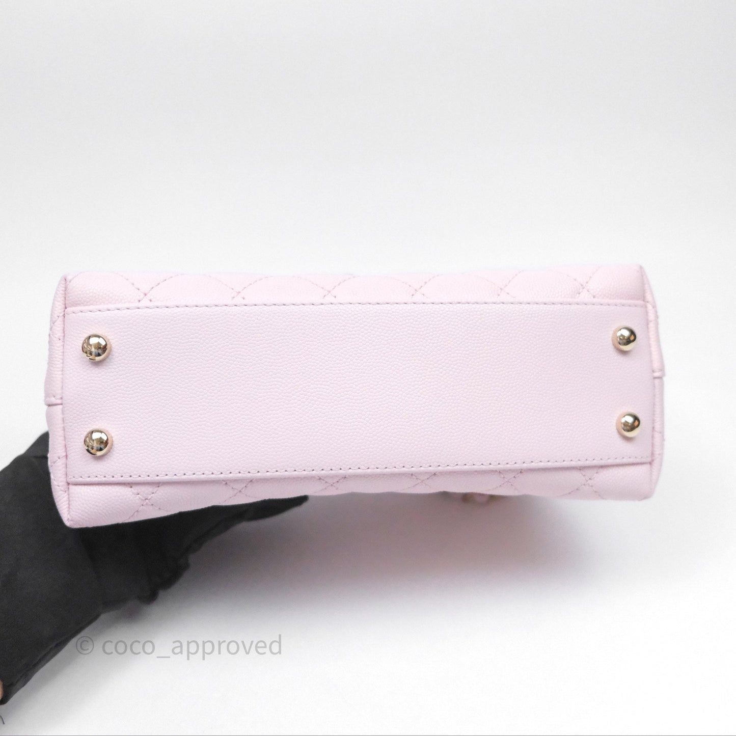 Chanel Small Coco Handle Quilted Light Lilac Pink Caviar Gold Hardware