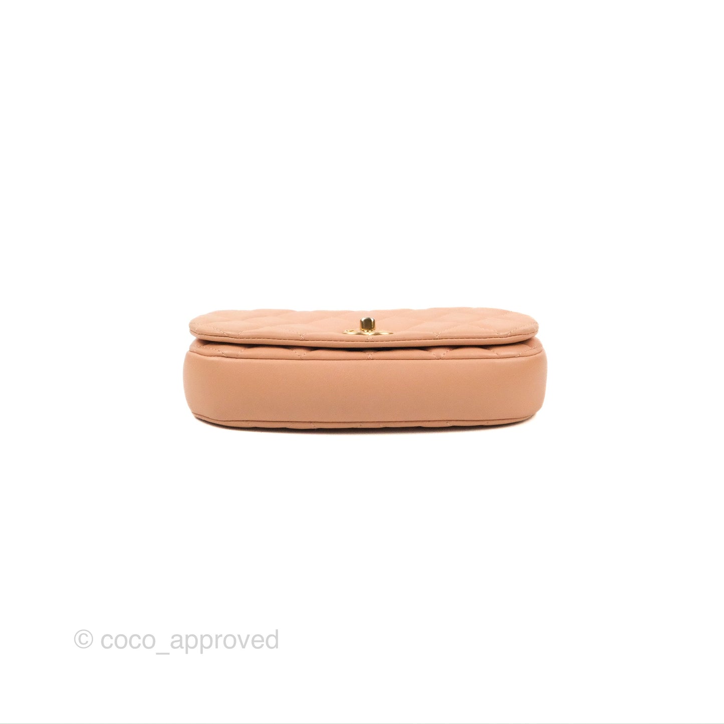 Chanel Clutch with Chain Beige Pink Calfskin Aged Gold Hardware