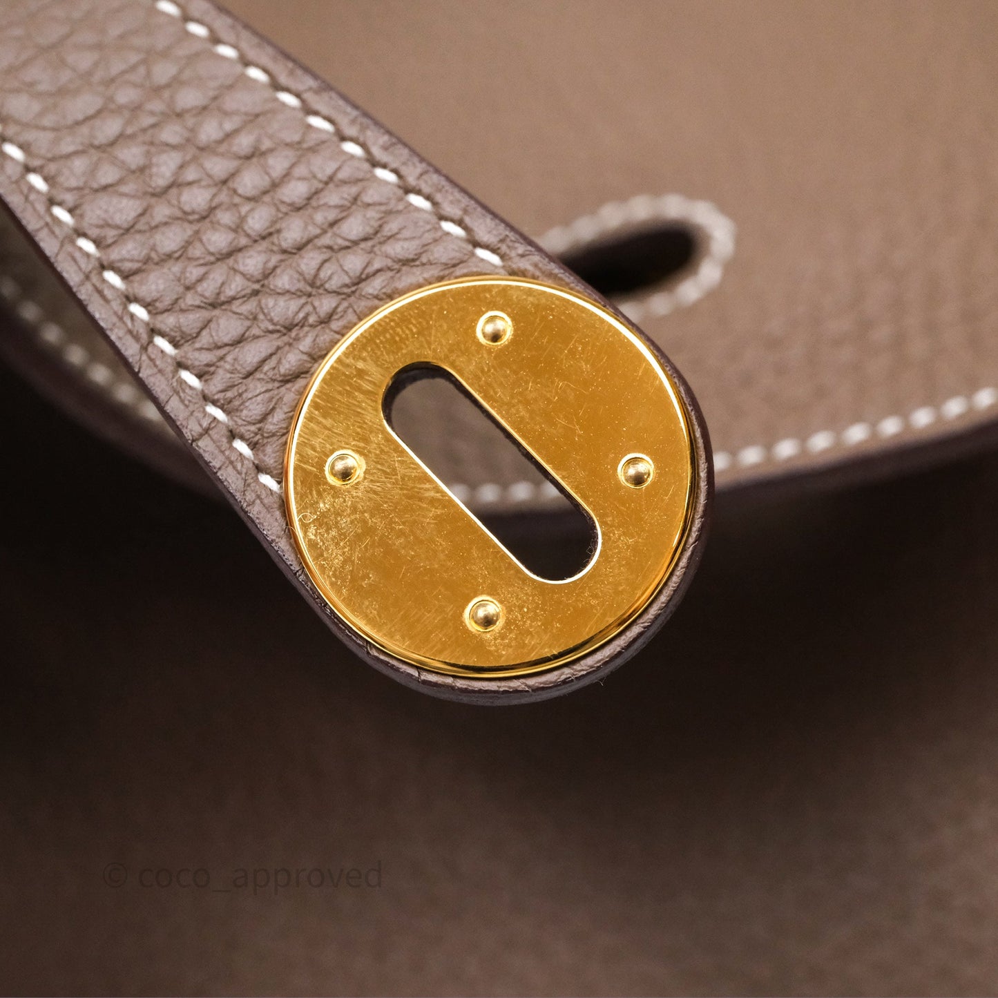 Hermès Lindy 30 Etoupe 18 Clemence Gold Hardware