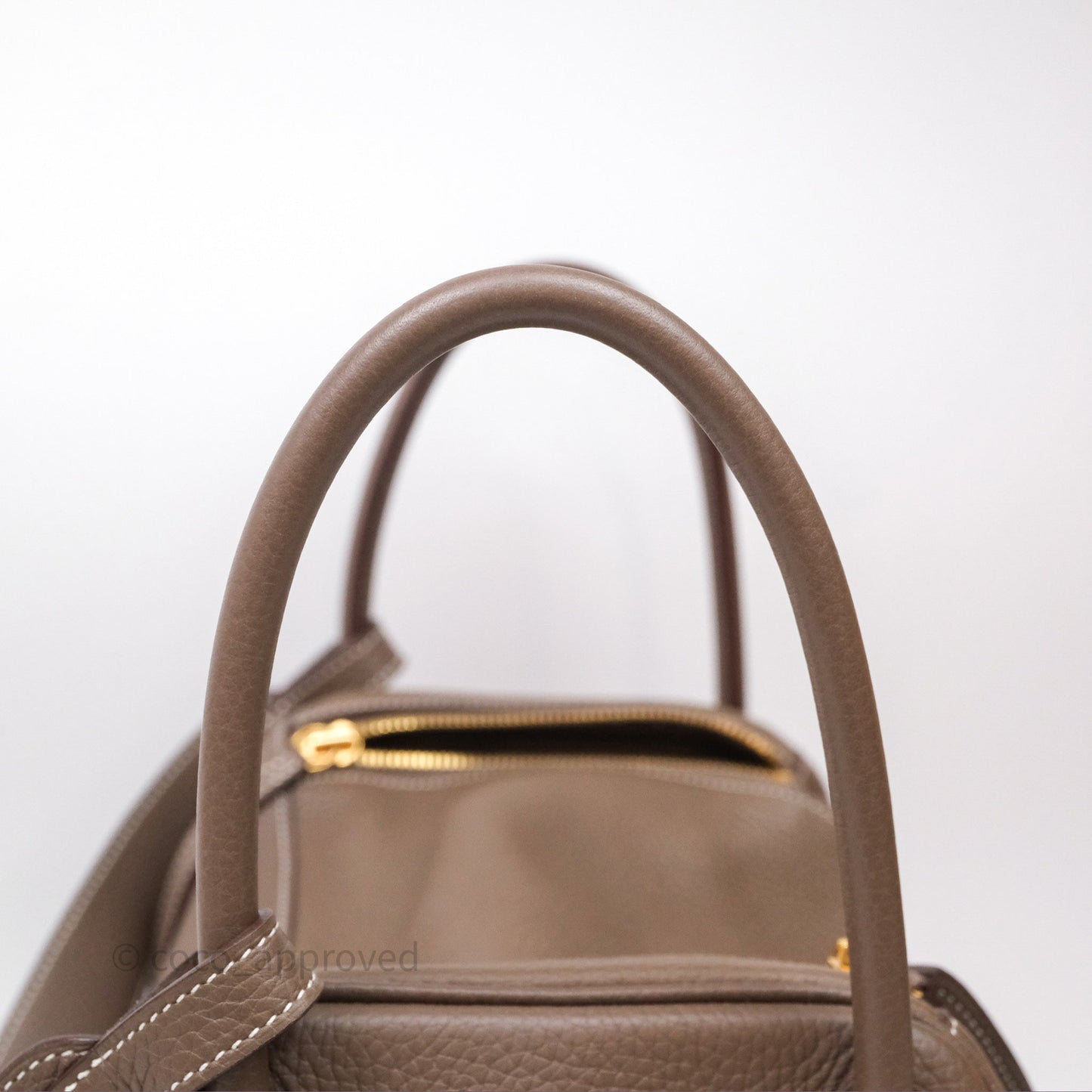 Hermès Lindy 30 Etoupe 18 Clemence Gold Hardware