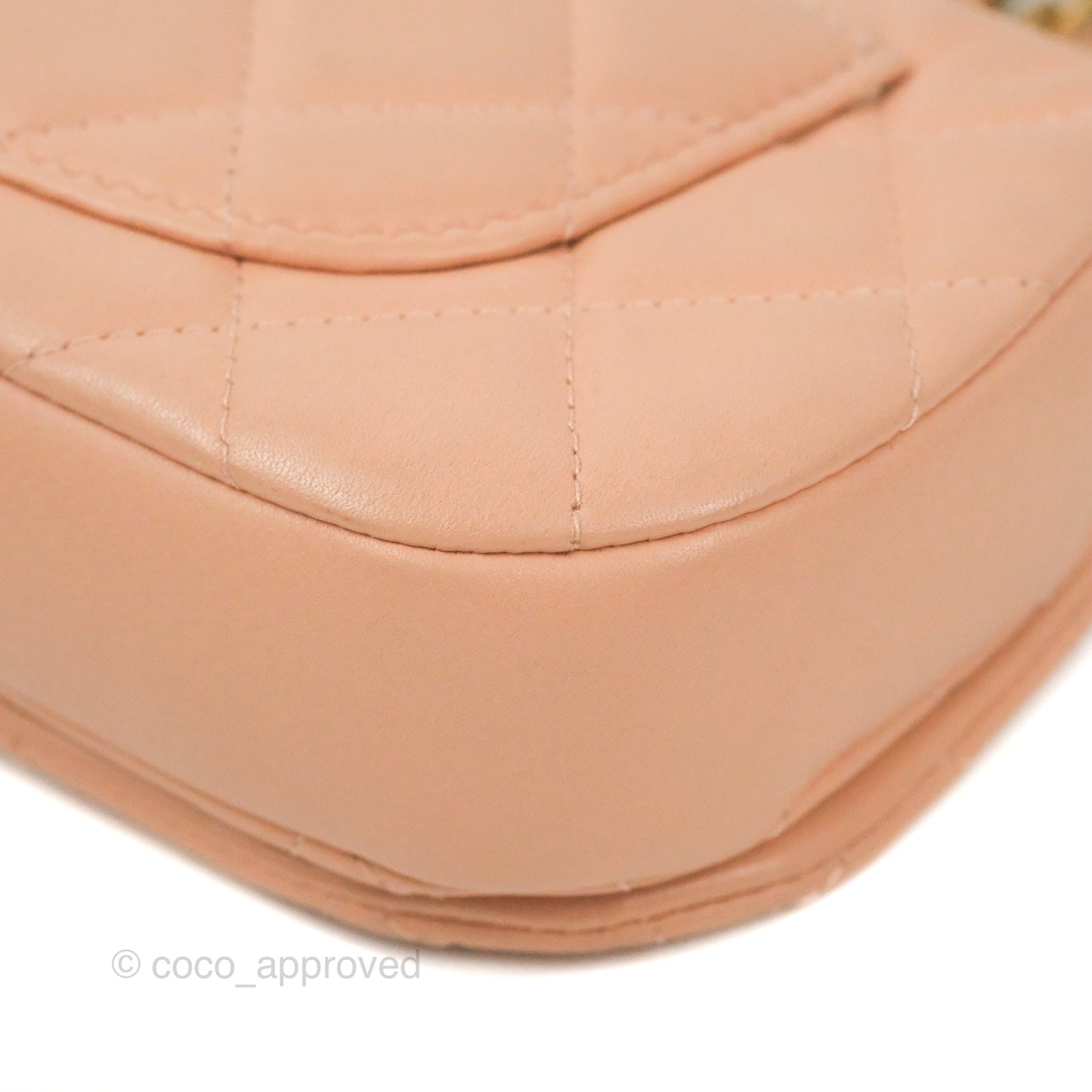 Chanel Clutch with Chain Beige Pink Calfskin Aged Gold Hardware