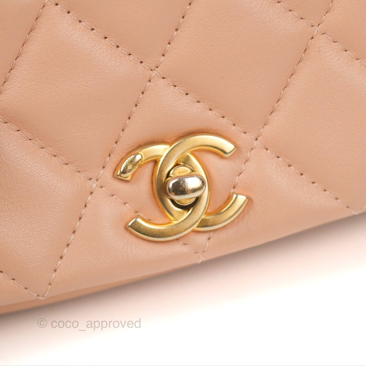 Chanel Clutch with Chain Beige Pink Calfskin Aged Gold Hardware