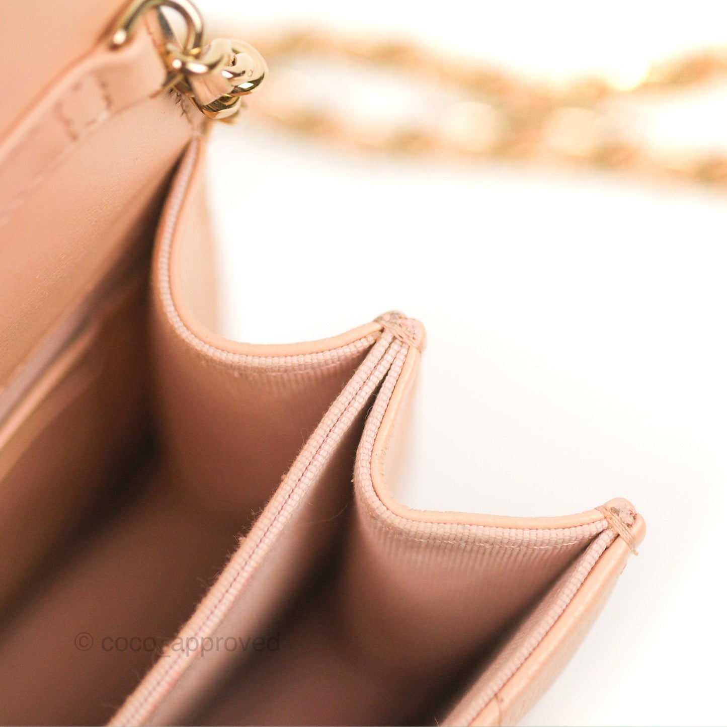 Chanel Mini Clutch with Ribbon Bow Chain Orange Claire Caviar 23S