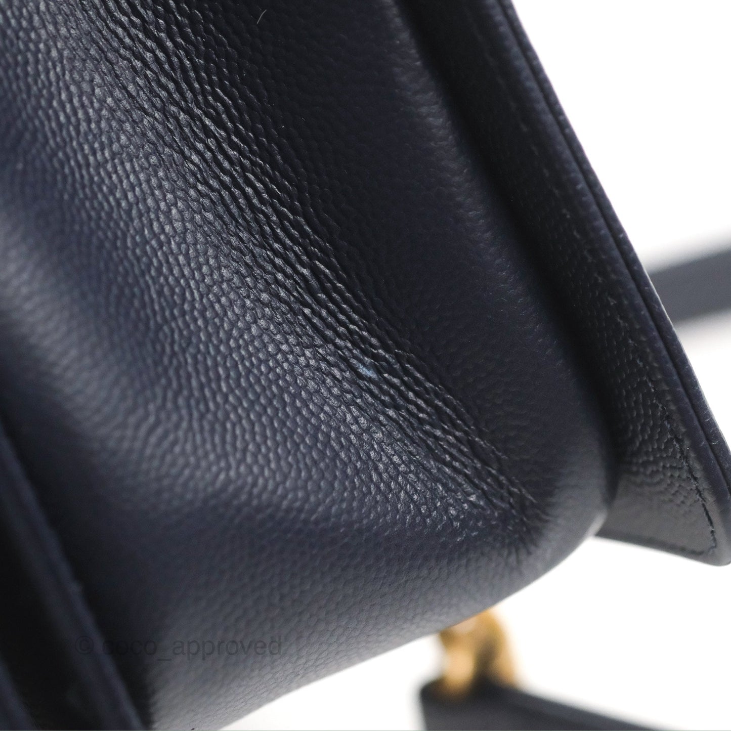 Chanel Quilted Medium Boy Navy Caviar Aged Gold Hardware