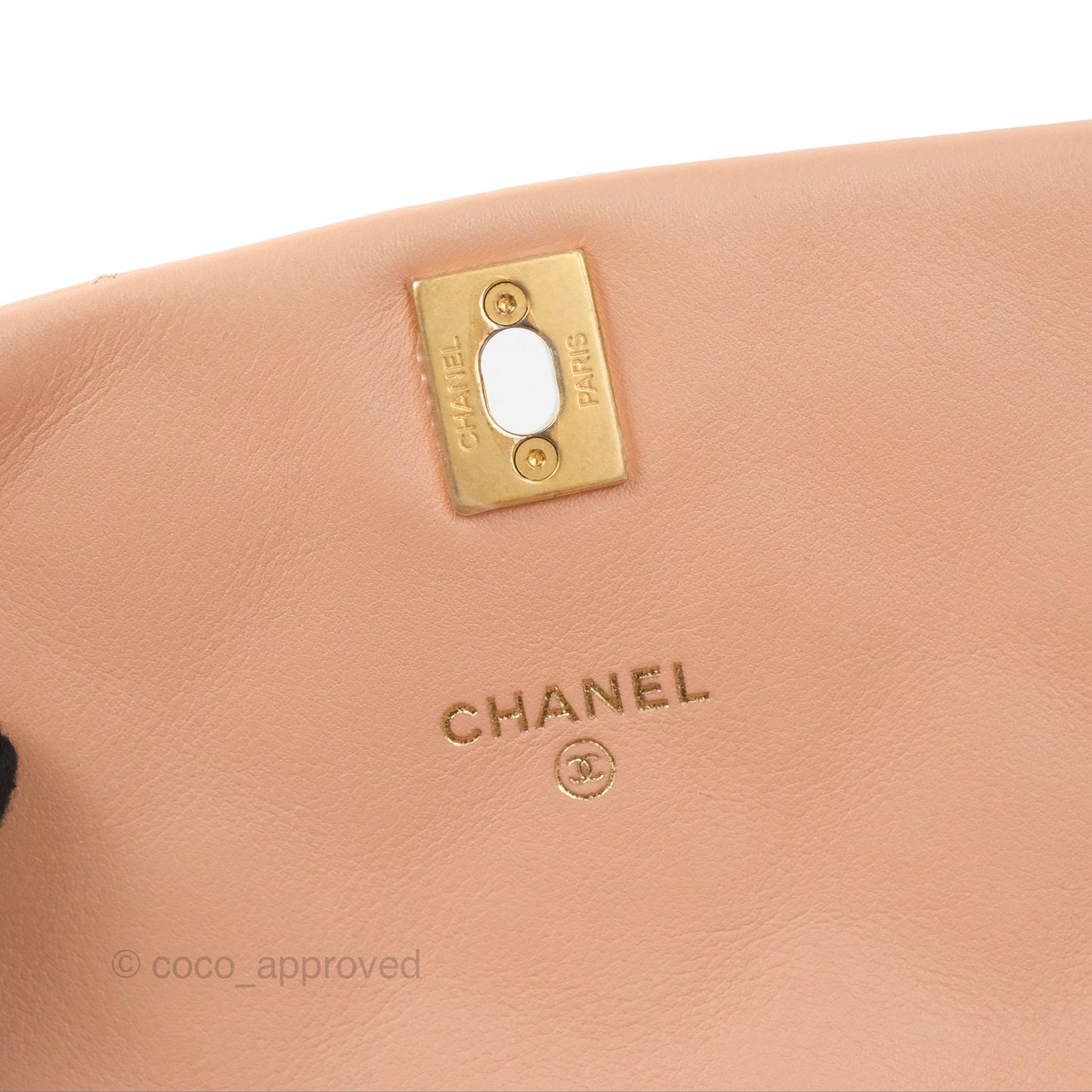 Chanel Clutch with Chain Beige Pink Calfskin Aged Gold Hardware