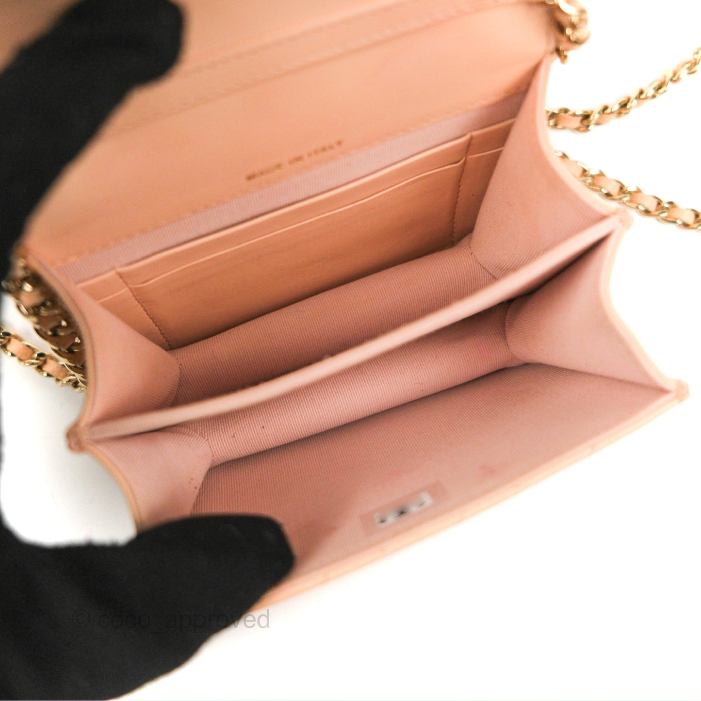 Chanel Mini Clutch with Ribbon Bow Chain Orange Claire Caviar 23S