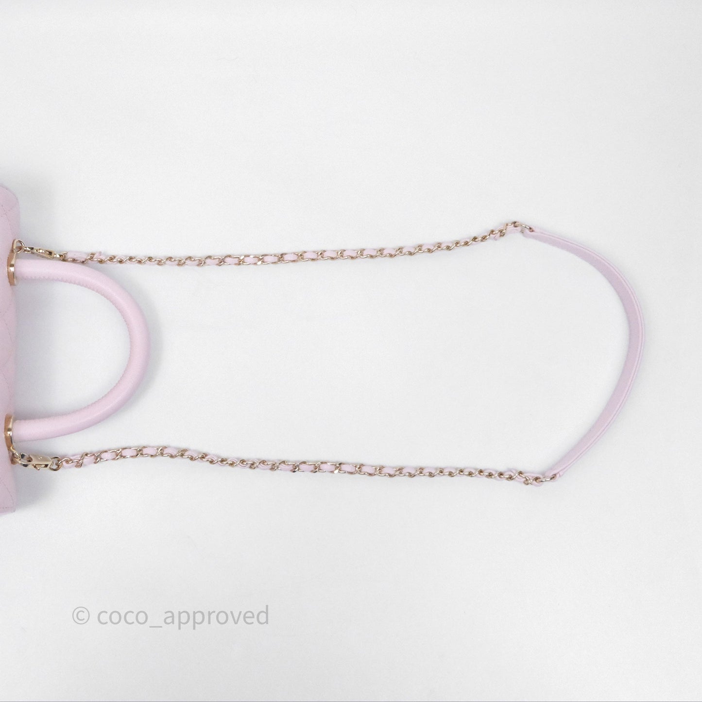 Chanel Small Coco Handle Quilted Light Lilac Pink Caviar Gold Hardware