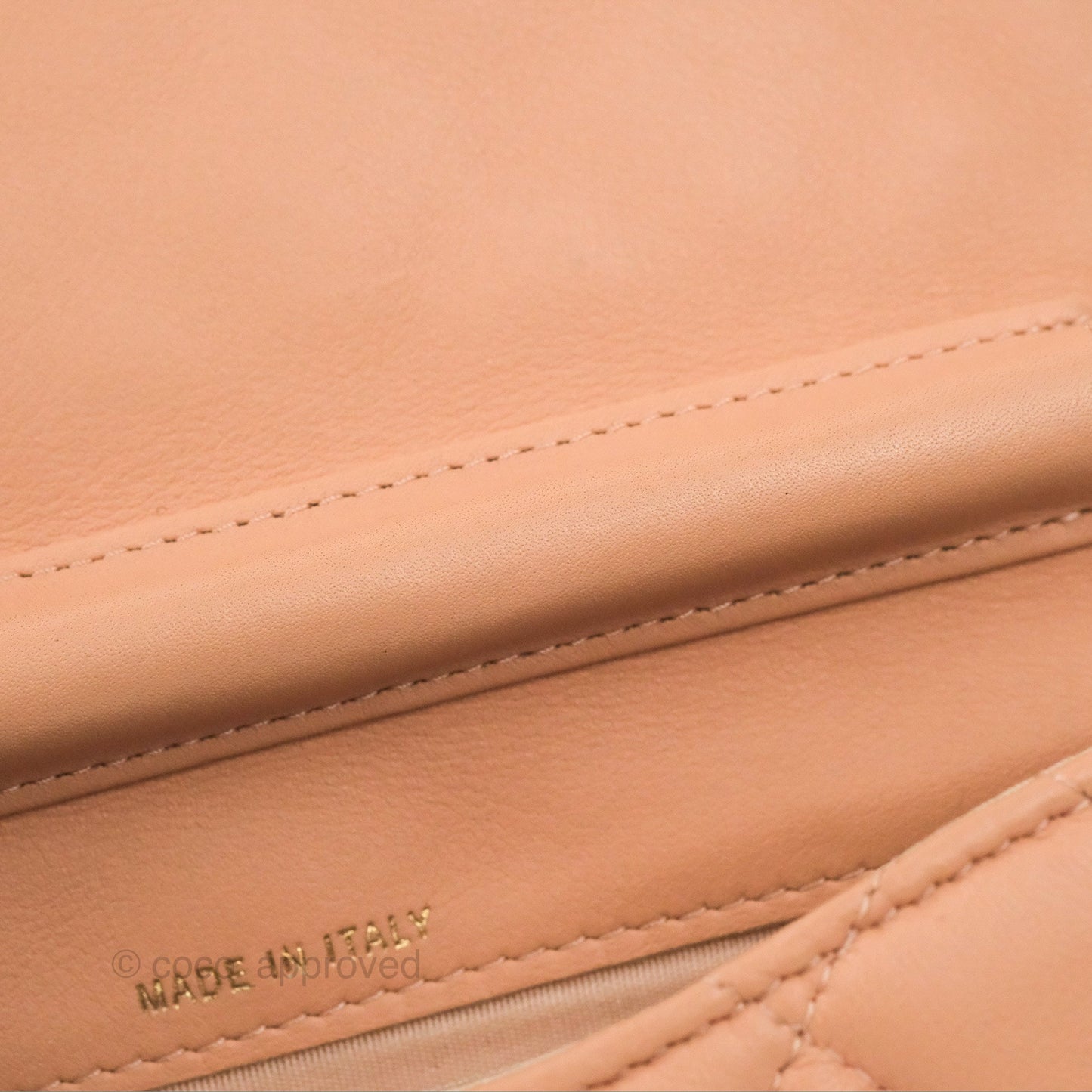 Chanel Clutch with Chain Beige Pink Calfskin Aged Gold Hardware