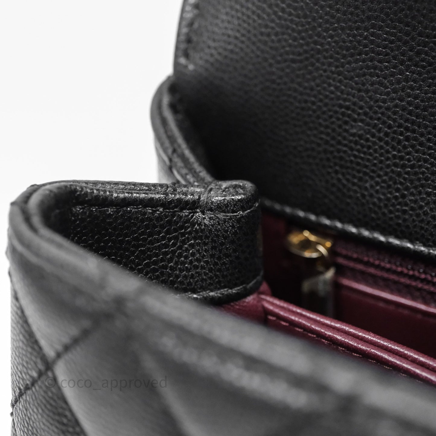 Chanel Small Coco Handle Quilted Black Caviar Gold Hardware