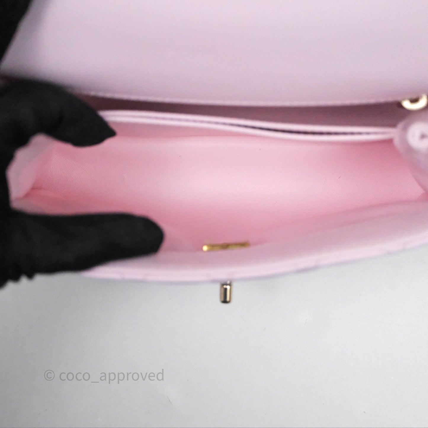 Chanel Small Coco Handle Quilted Light Lilac Pink Caviar Gold Hardware