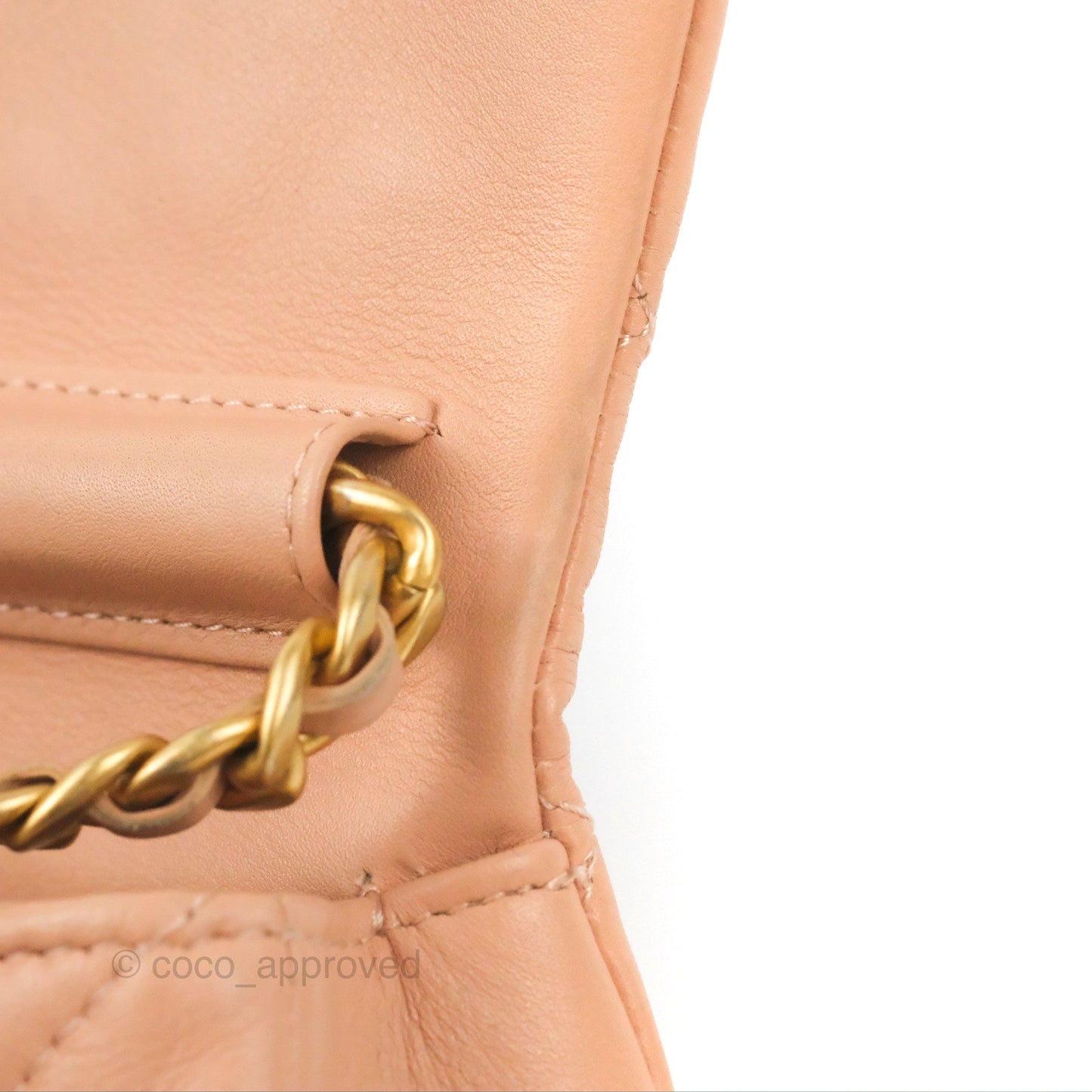 Chanel Clutch with Chain Beige Pink Calfskin Aged Gold Hardware