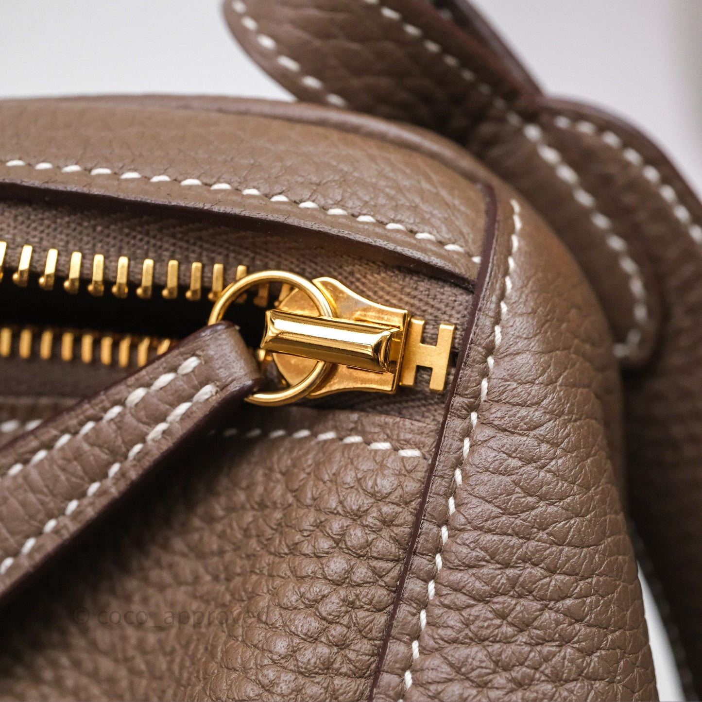 Hermès Lindy 30 Etoupe 18 Clemence Gold Hardware