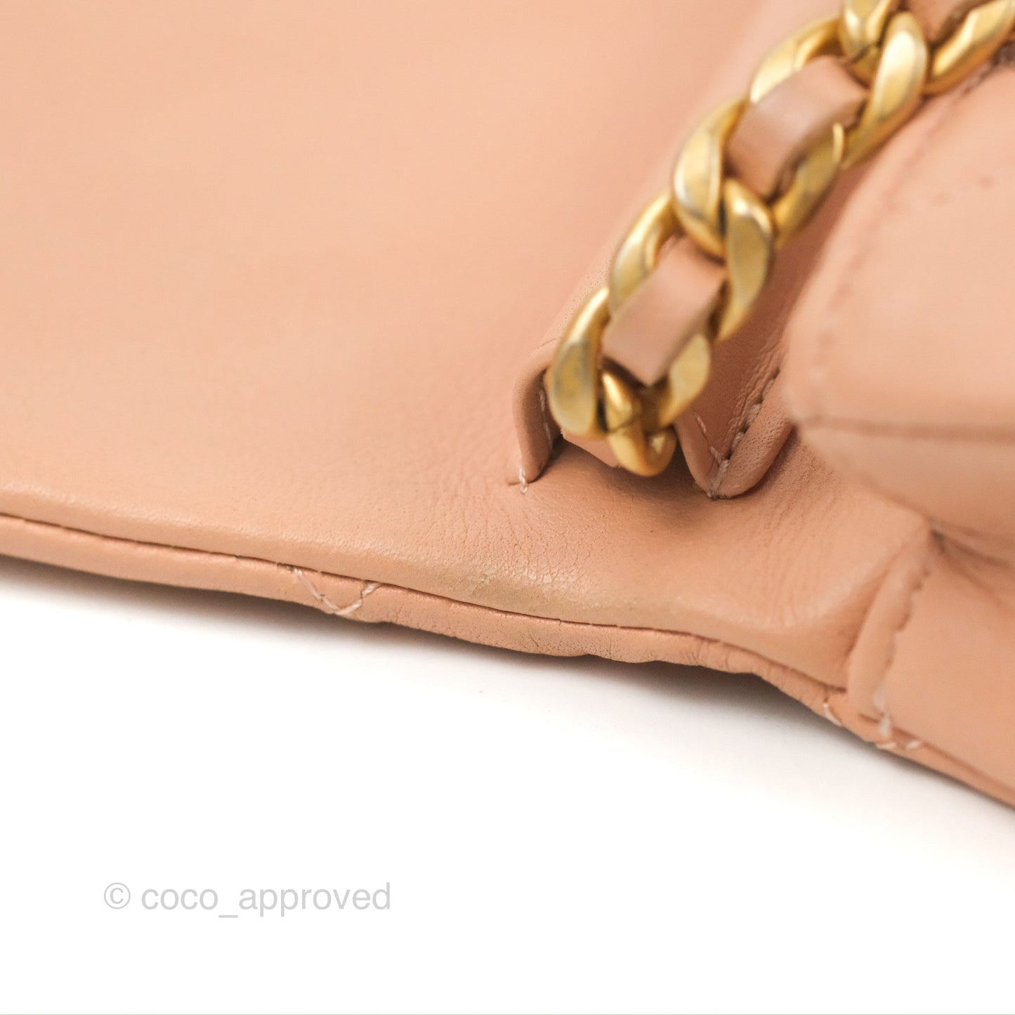 Chanel Clutch with Chain Beige Pink Calfskin Aged Gold Hardware