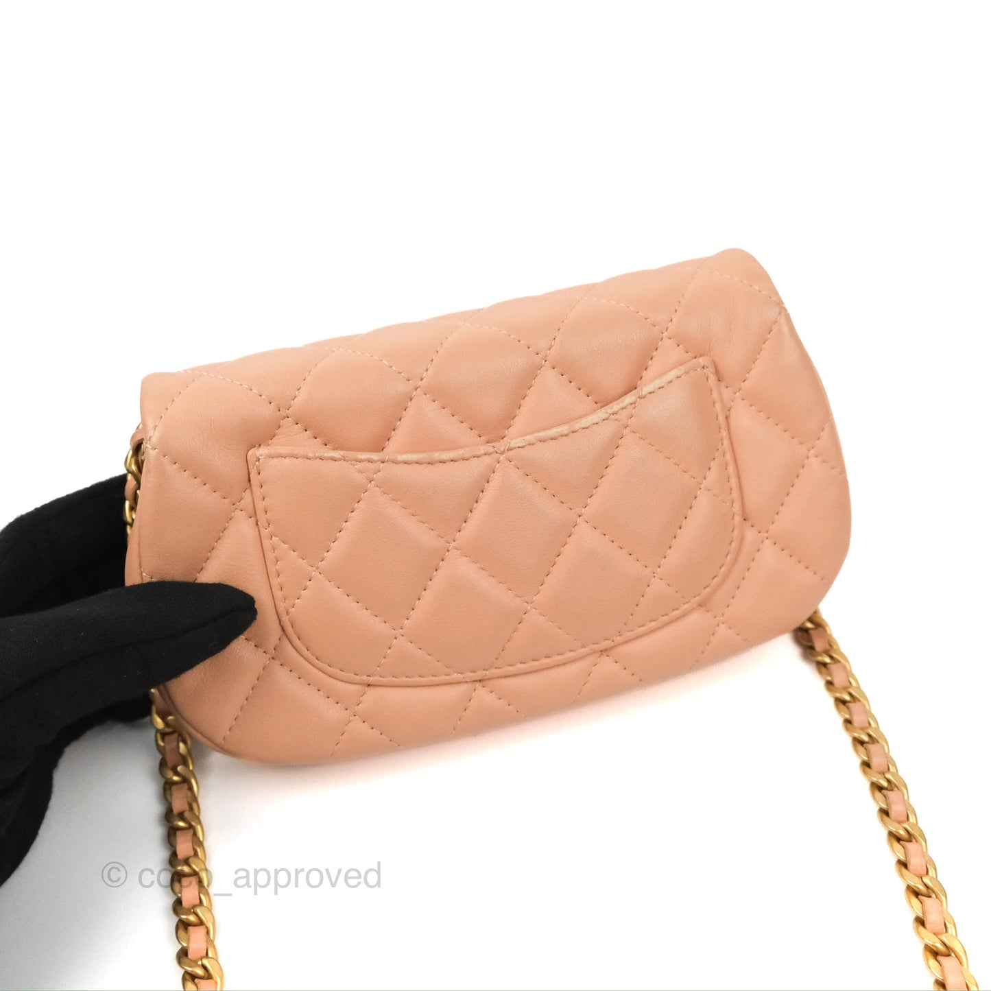 Chanel Clutch with Chain Beige Pink Calfskin Aged Gold Hardware
