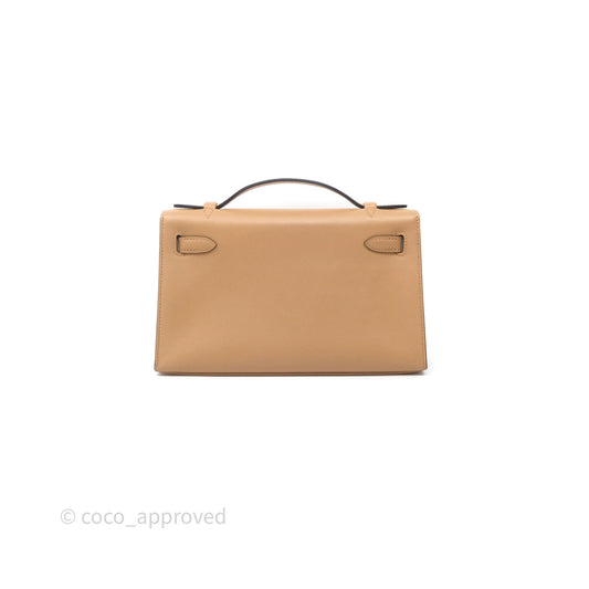 Hermes Kelly Pochette Veau Swift Chai 0M Gold Hardware