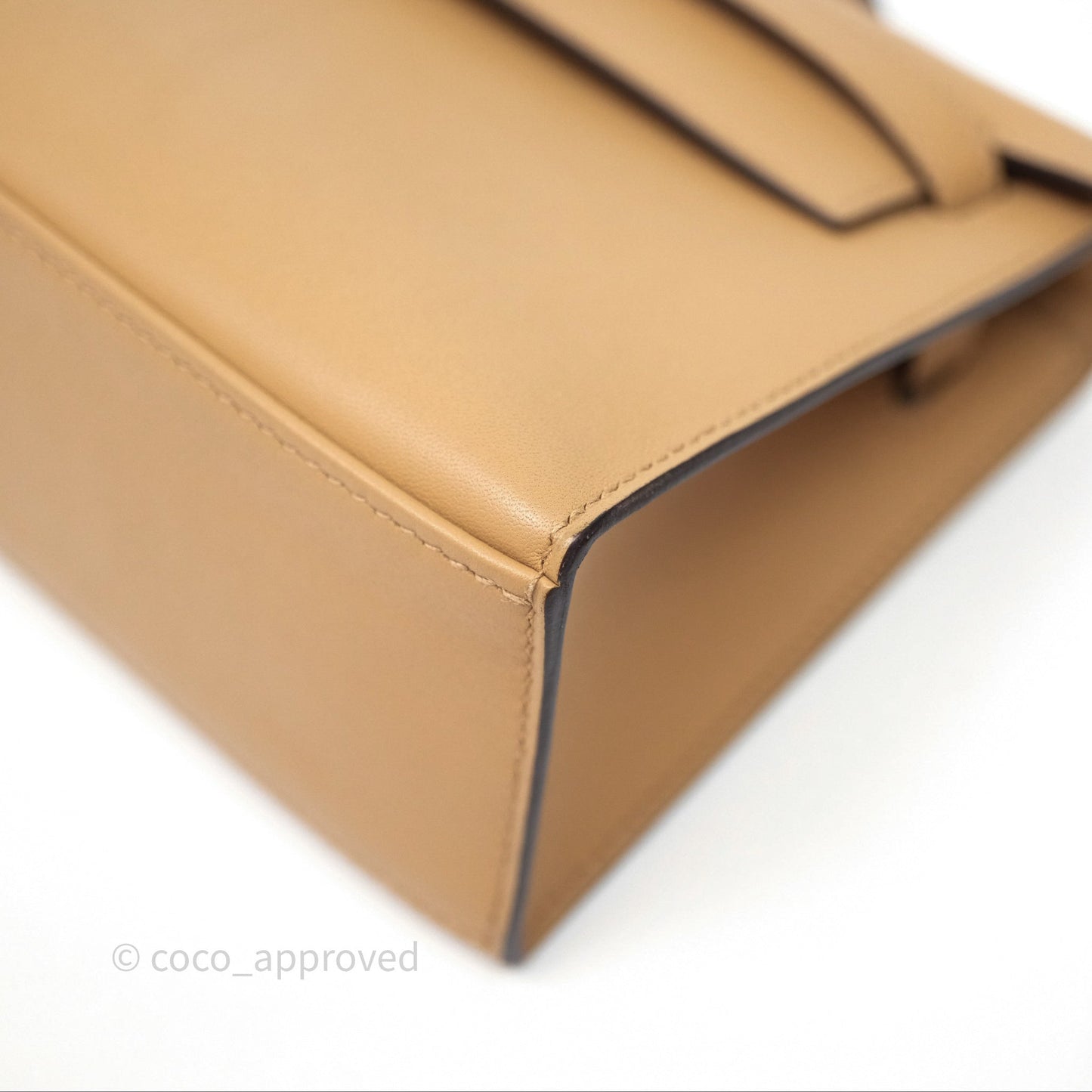 Hermes Kelly Pochette Veau Swift Chai 0M Gold Hardware