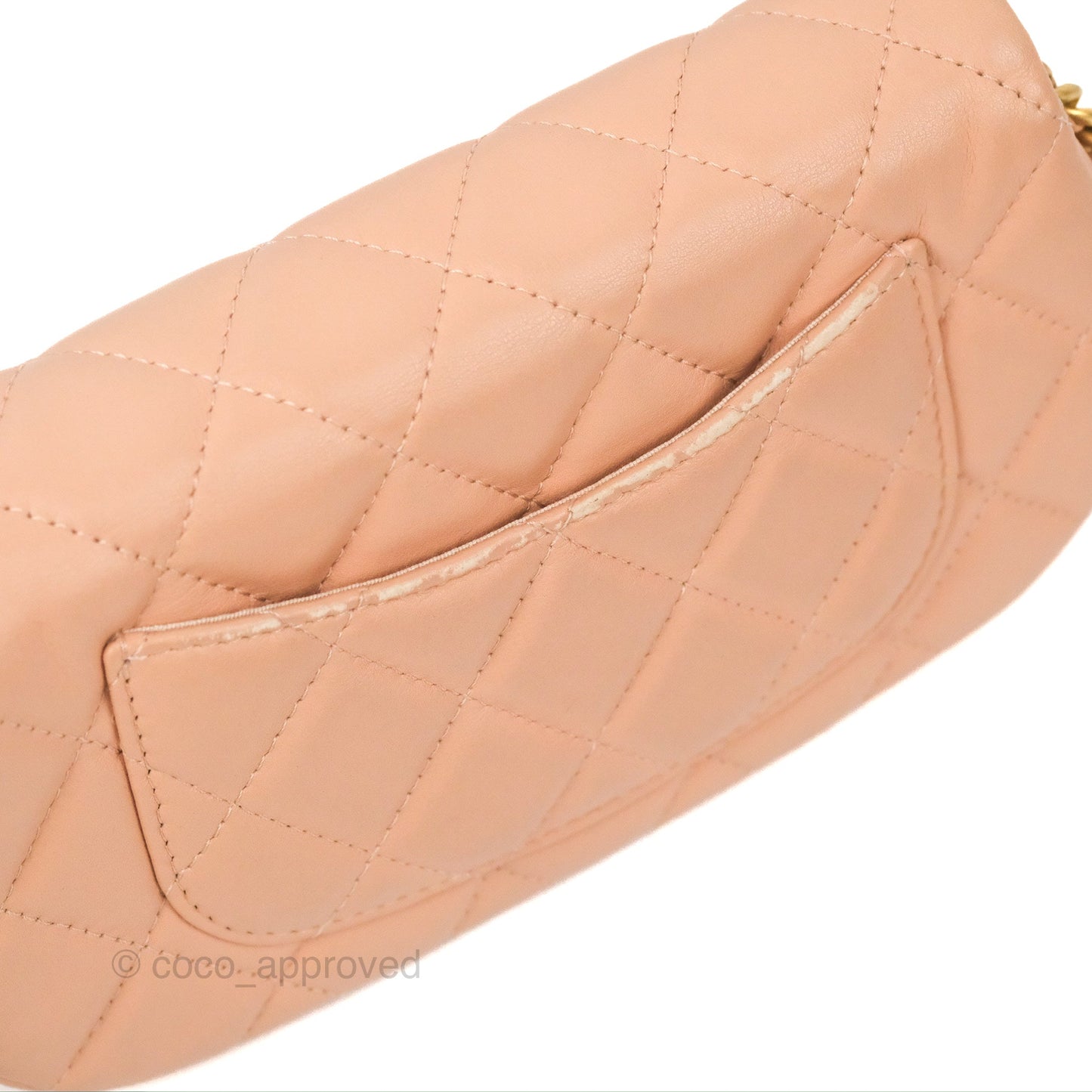 Chanel Clutch with Chain Beige Pink Calfskin Aged Gold Hardware