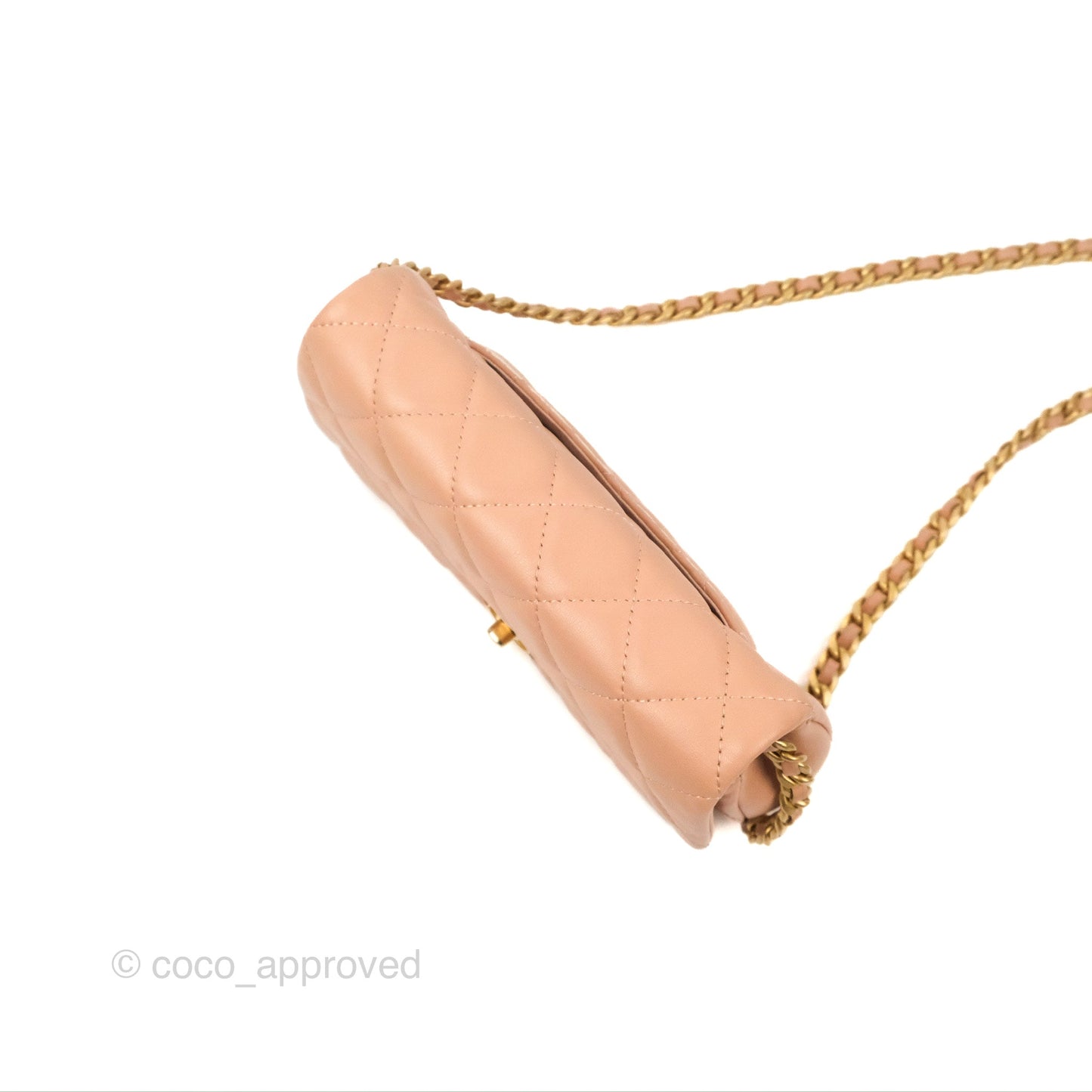 Chanel Clutch with Chain Beige Pink Calfskin Aged Gold Hardware