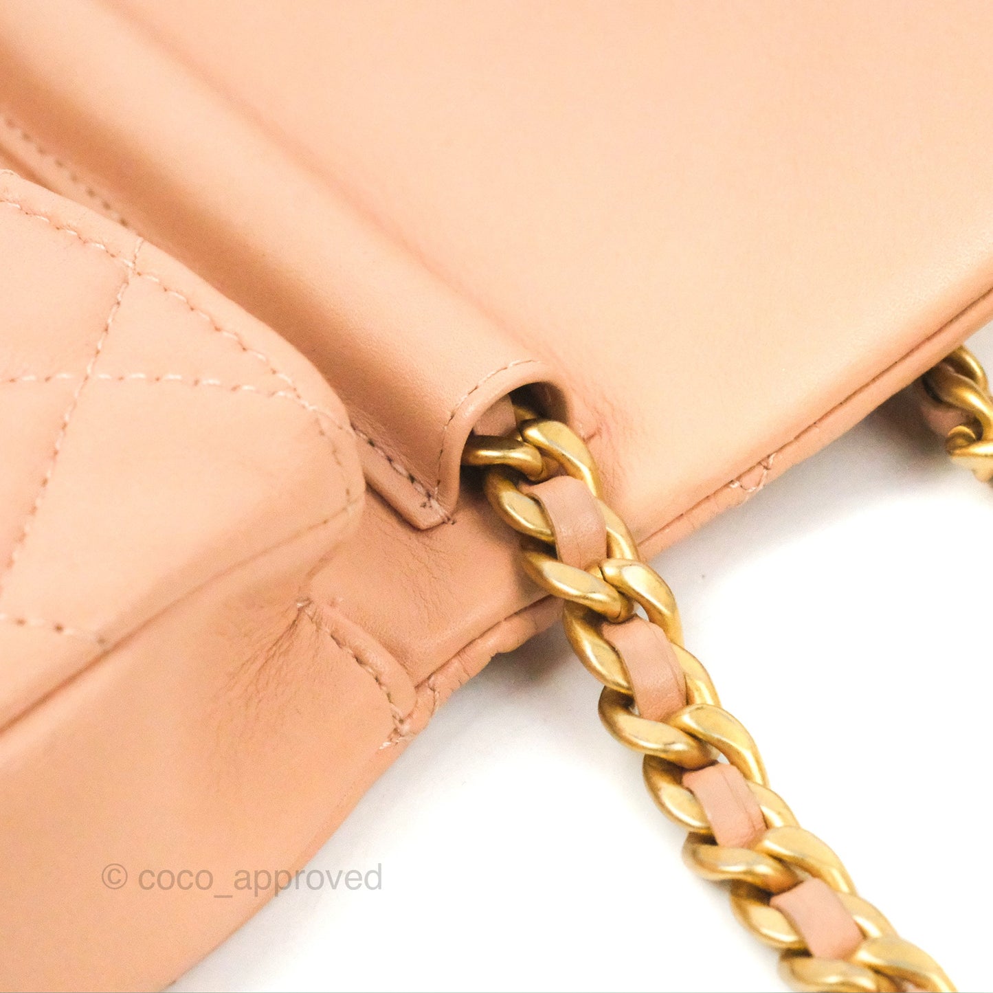 Chanel Clutch with Chain Beige Pink Calfskin Aged Gold Hardware