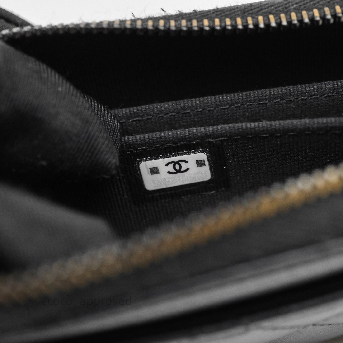 Chanel Quilted Zip Card Holder Lambskin So Black