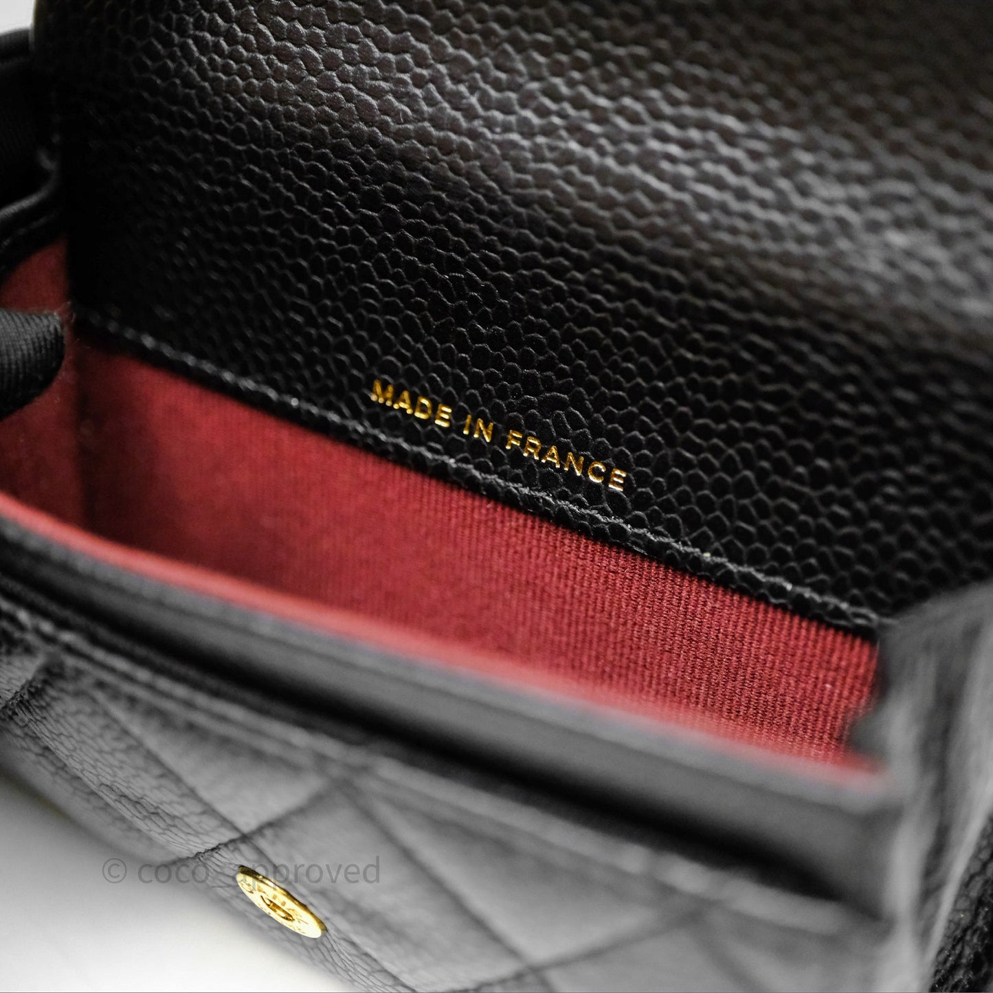 Chanel Quilted Flap Card Holder Black Caviar Gold Hardware
