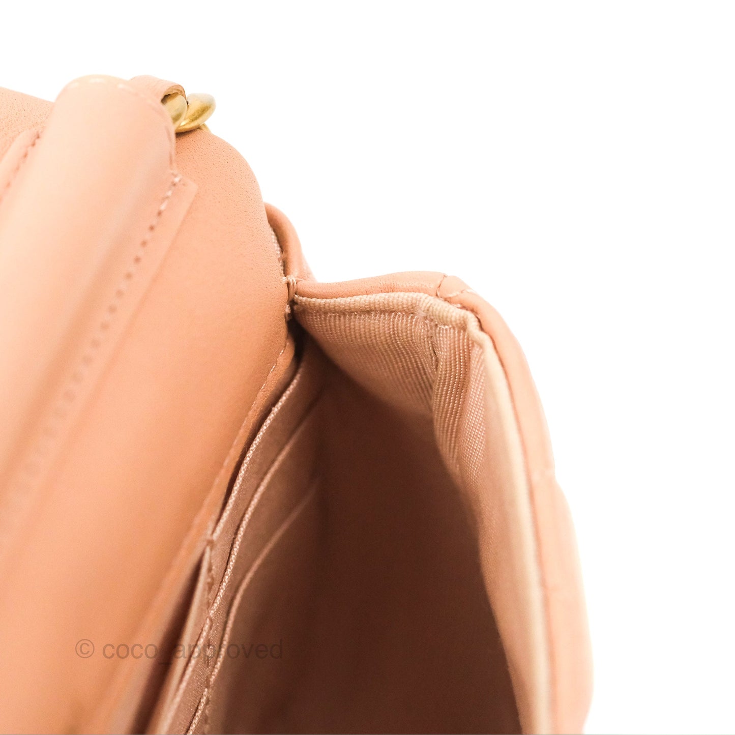 Chanel Clutch with Chain Beige Pink Calfskin Aged Gold Hardware