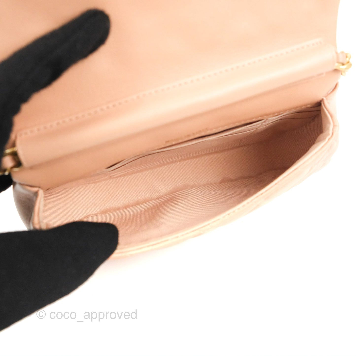 Chanel Clutch with Chain Beige Pink Calfskin Aged Gold Hardware