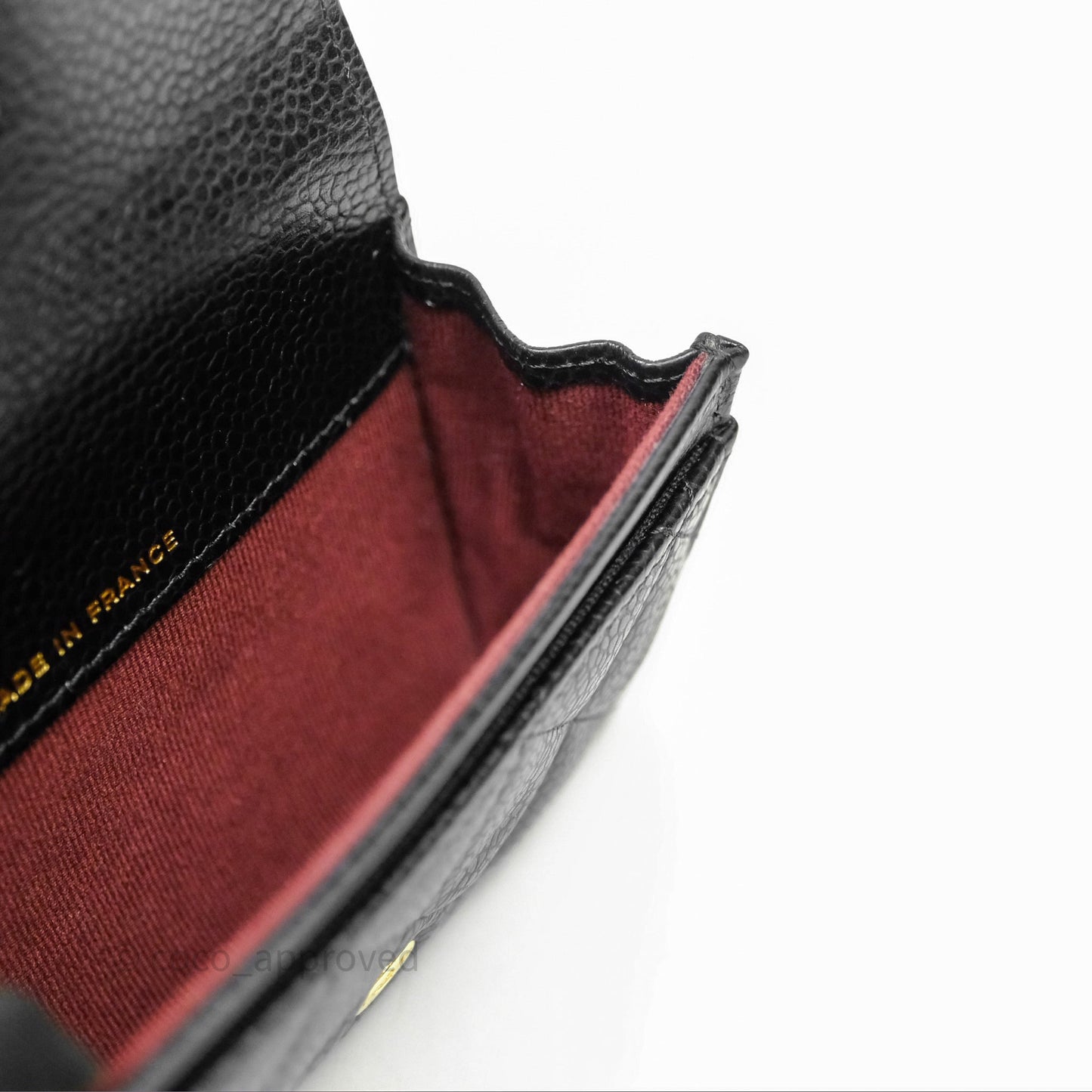 Chanel Quilted Flap Card Holder Black Caviar Gold Hardware