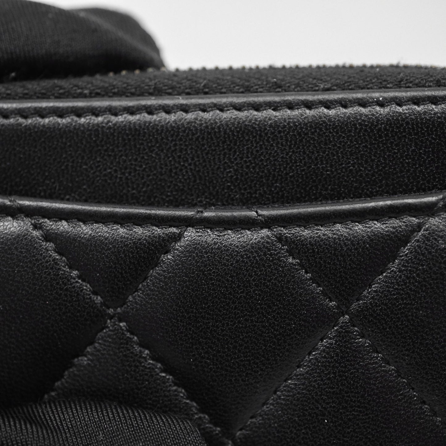 Chanel Quilted Zip Card Holder Lambskin So Black