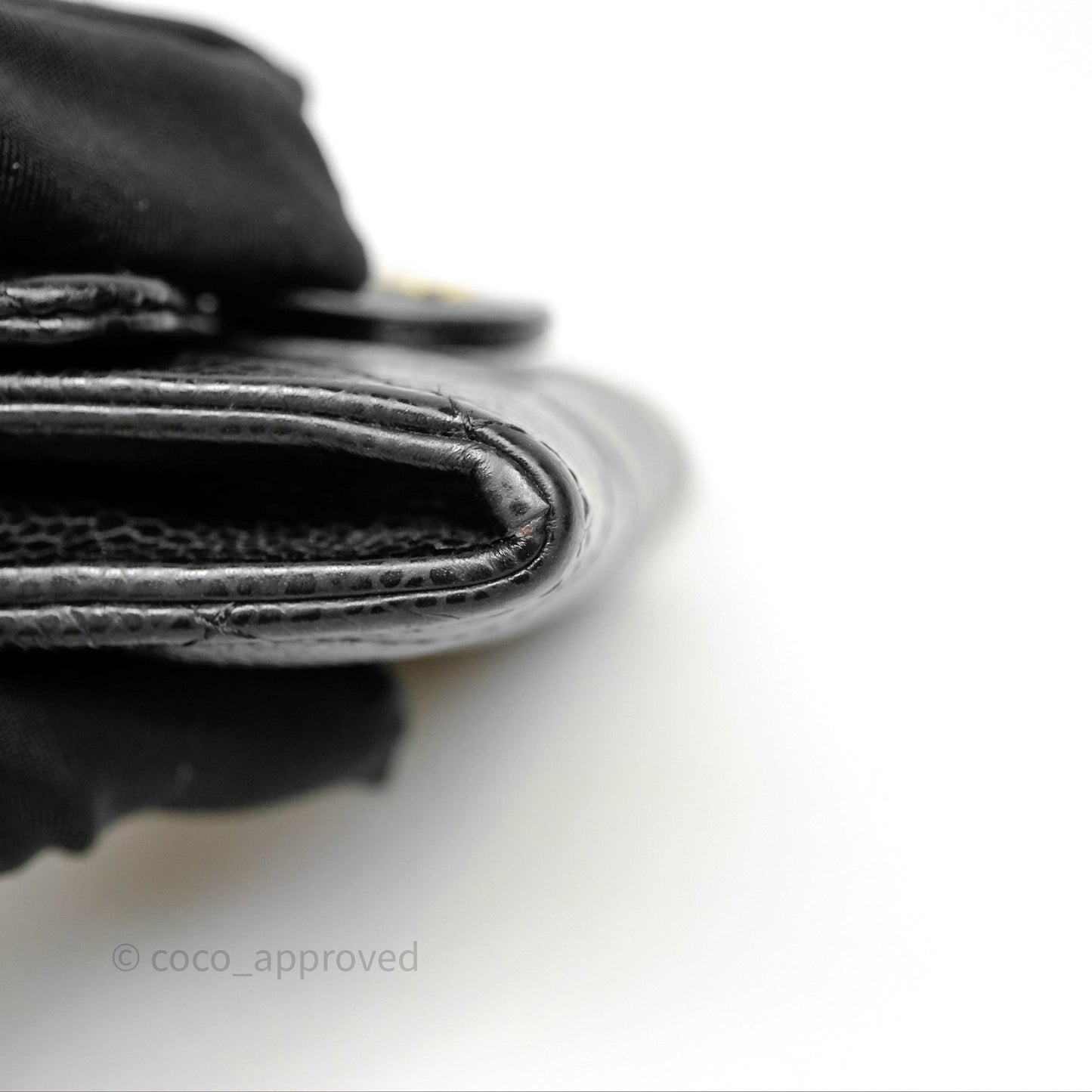 Chanel Quilted Flap Card Holder Black Caviar Gold Hardware