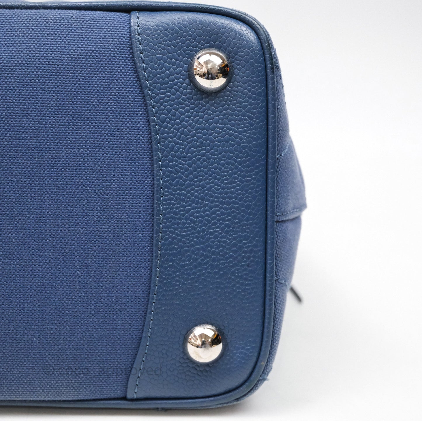 Chanel Blue Caviar Tassel Canvas Tote Bag