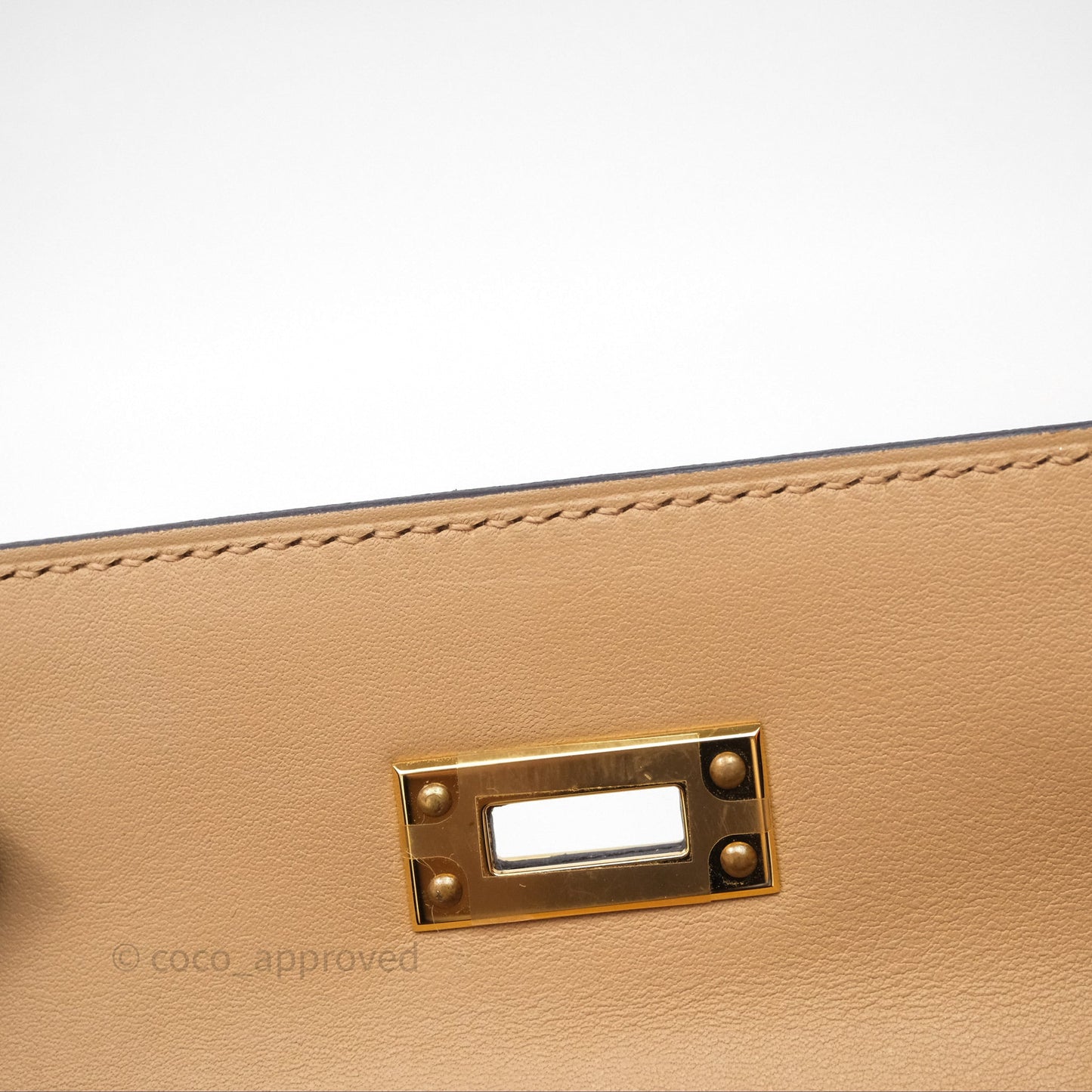 Hermes Kelly Pochette Veau Swift Chai 0M Gold Hardware