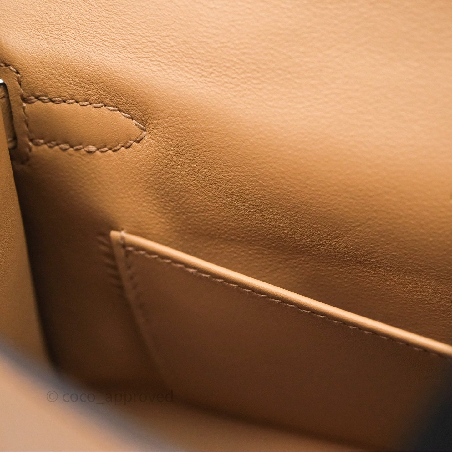 Hermes Kelly Pochette Veau Swift Chai 0M Gold Hardware