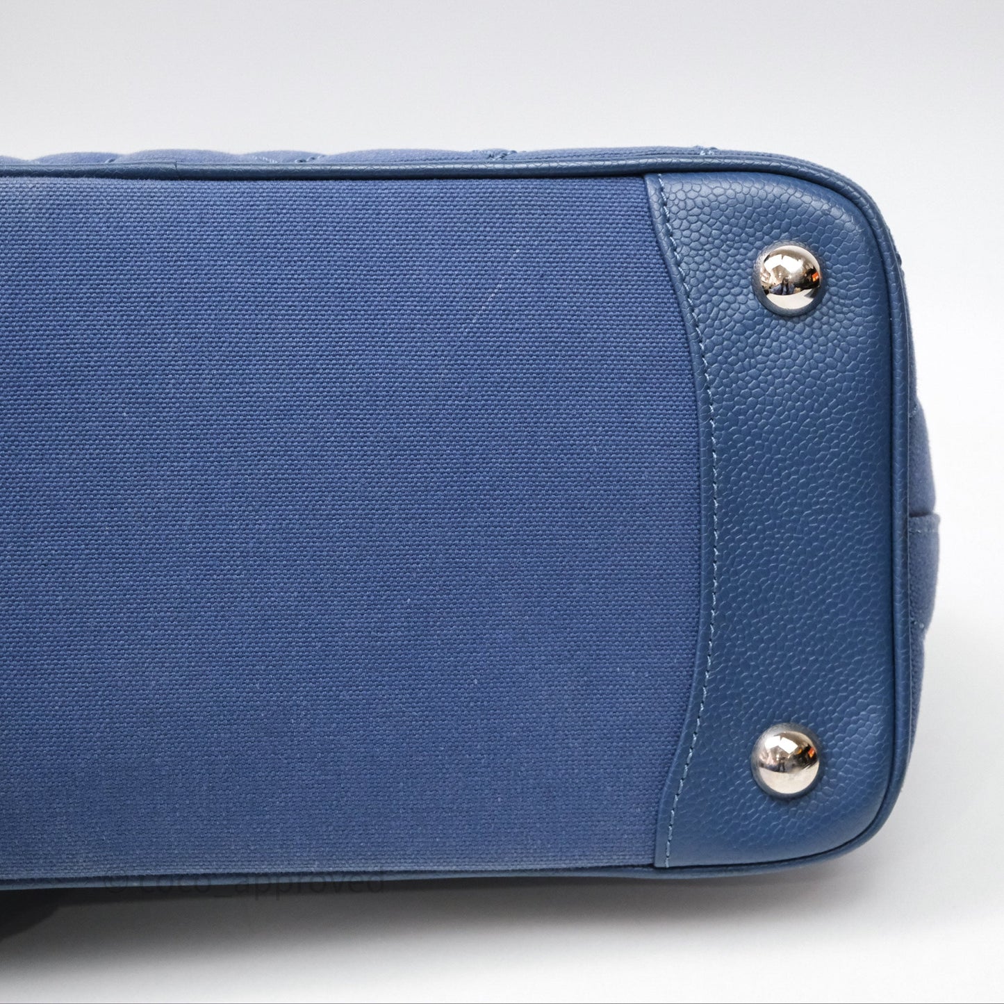 Chanel Blue Caviar Tassel Canvas Tote Bag