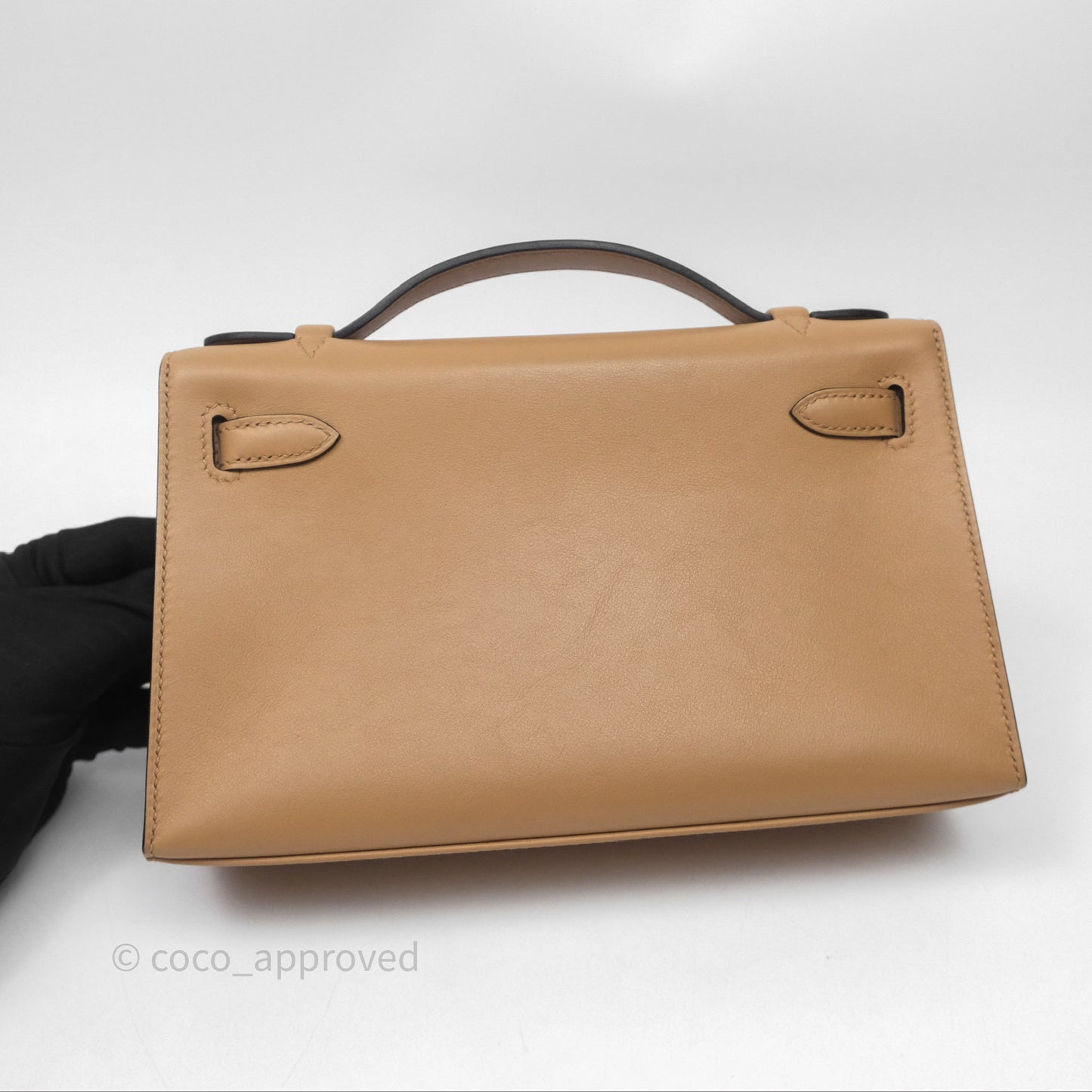 Hermes Kelly Pochette Veau Swift Chai 0M Gold Hardware