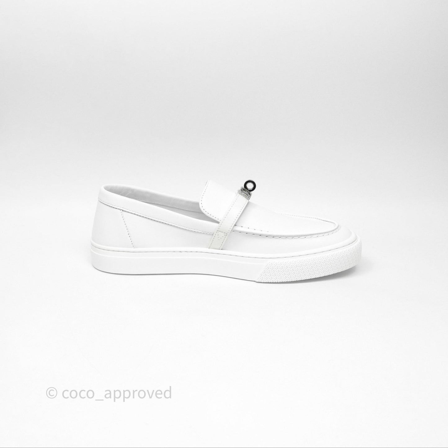 Hermes Game Slip-on Sneaker White Palladium Hardware Size 39