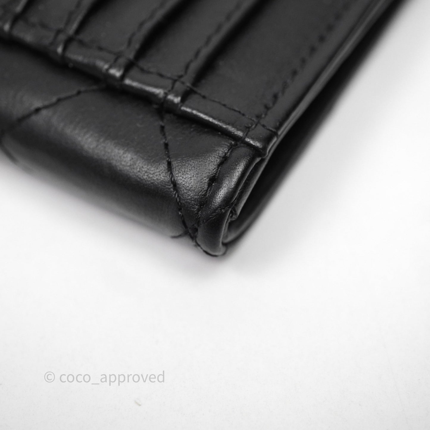 Chanel Quilted Zip Card Holder So Black Lambskin