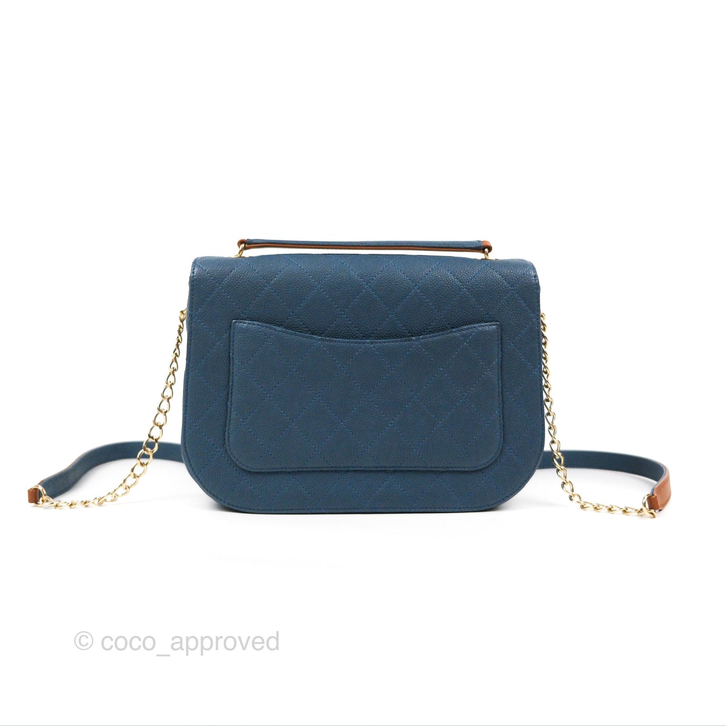 Chanel Medium CC Cuba Flap Bag Blue Caviar Silver Hardware